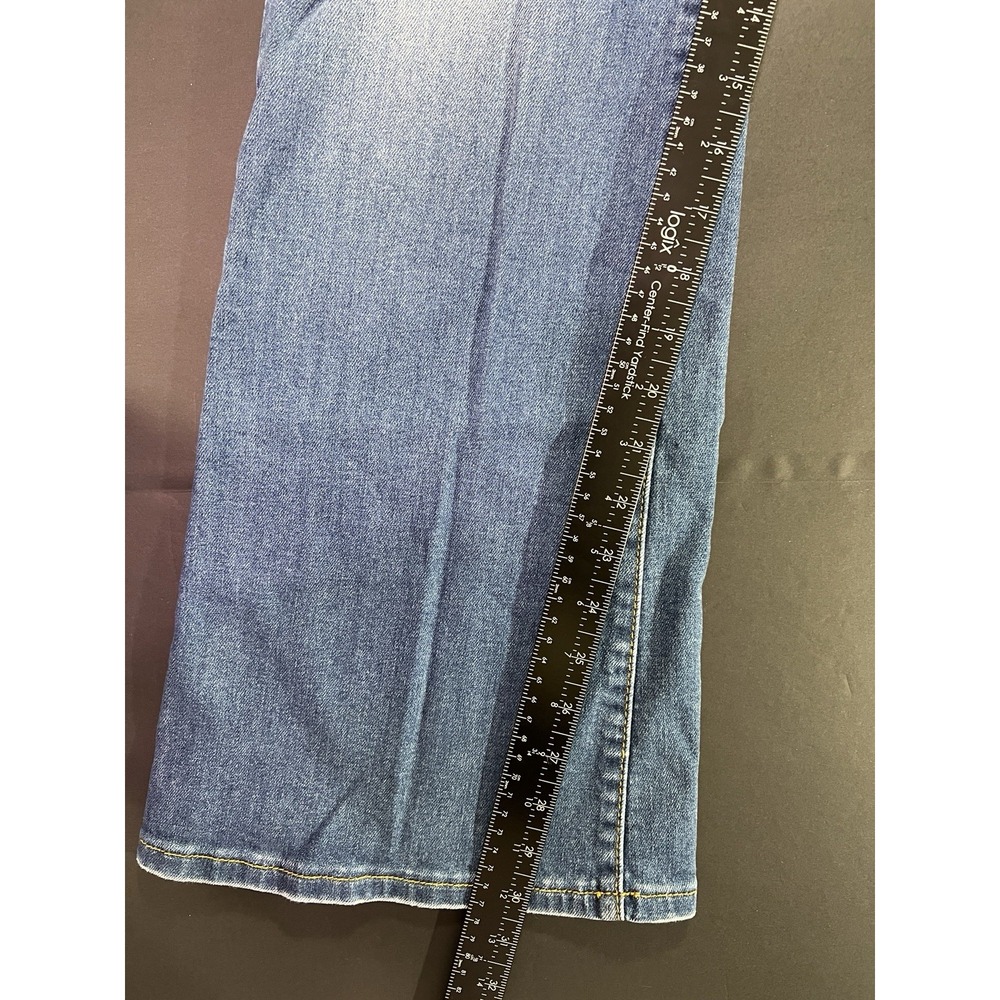 Vintage Allen B Allen Schwartz Jeans Womens 10 Below Waist Curvy Bootcut Patches - Picture 6 of 9